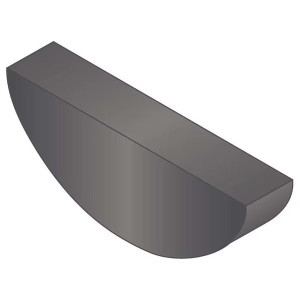 Woodruff Key, 10 x 11 in Key Size, 11 mm H, Carbon Steel Plain, G.L. Huyett, Mfr#: WKMC-100110